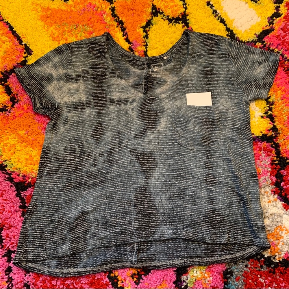 PacSun☀️ Black and Blue Marbled Crop Top